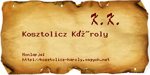 Kosztolicz Károly névjegykártya