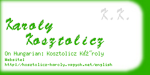 karoly kosztolicz business card